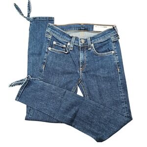 Rag & Bone Stevie Low Rise Tie Ankle Jeans Womens 24 Paz‎ Crop Denim